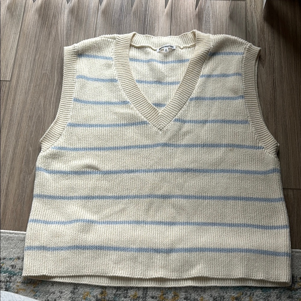 Striped Knit Sleeveless Sweater